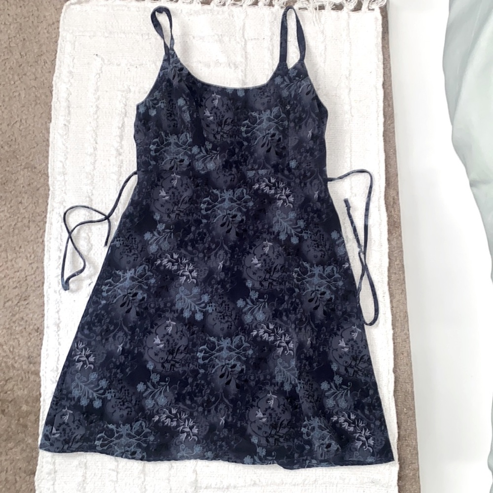 Vintage 90s All That Jazz Blue Flower Print Dress